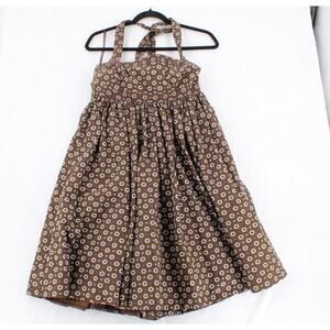 J. Crew Brown Purple Empire Full Skirt Halter Molly Dress Summer dress Size 6